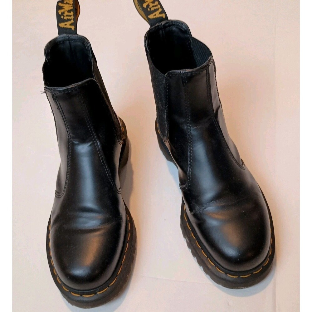 Dr Martens 2976 Bex Smooth Leather Chelsea Boots Black US Womens 8 Mens 7 Bounce